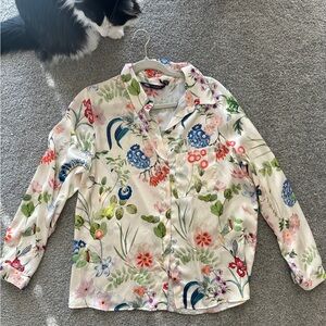 Zara Floral Silky Blouse